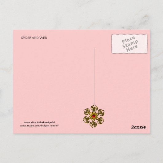 Carte Postale SPIDER ET WEB Rouge Ruby Noir (Dos)