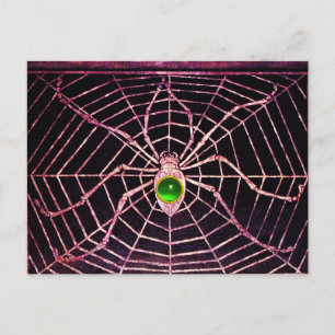 Carte Postale SPIDER ET WEB Vert Émeraude Noir