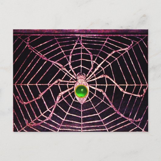 Carte Postale SPIDER ET WEB Vert Émeraude Noir (Devant)