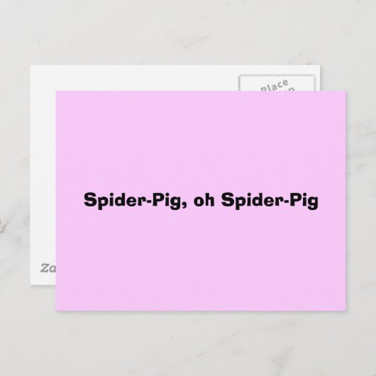 Carte Postale Spider-Pig (Devant / Derrière)