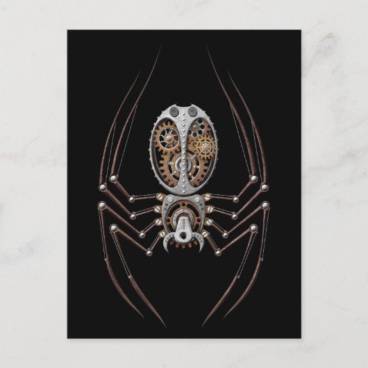 Carte Postale Spider Steampunk sur noir (Devant)