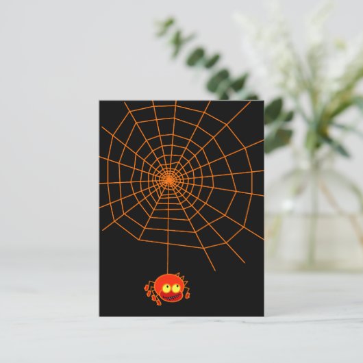Carte postale Spider Web Halloween (Debout devant)