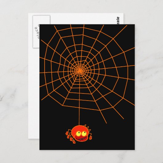 Carte postale Spider Web Halloween (Devant / Derrière)