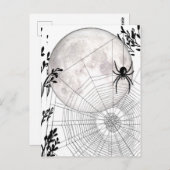 Carte Postale Spider Web, Pleine lune, Gothique Iconique, Cadeau (Devant / Derrière)