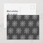Carte postale Spiderweb (gris foncé et blanc) (Devant / Derrière)
