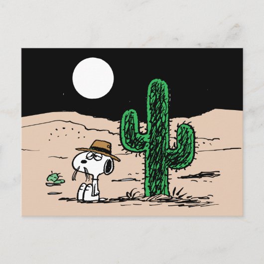 Carte Postale Spike dans un désert illuminé par la Lune (Devant)