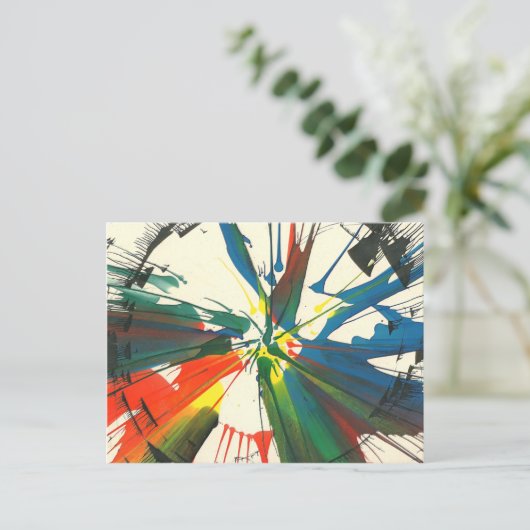 Carte Postale Spin-Art 1974. Ma toute première oeuvre d'art. (Debout devant)