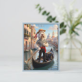 Carte Postale Spinone Italien Venise (Debout devant)