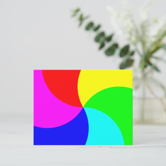 Carte Postale Spirale arc-en-ciel primaire (Debout devant)