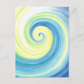 Carte Postale Spirale, couleur de l'eau de la coque d'onde