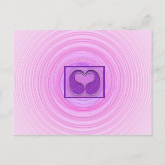 Carte Postale Spirale de coeur rose encadrée qui vous manque (Devant)