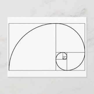 Carte Postale Spirale de Fibonacci Nombre d'Or