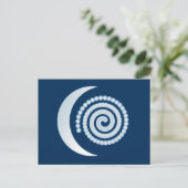 Carte Postale Spirale de lune d'argent sur bleu foncé (Debout devant)