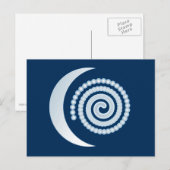 Carte Postale Spirale de lune d'argent sur bleu foncé (Devant / Derrière)