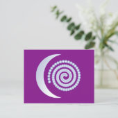 Carte Postale Spirale de lune d'argent sur violet (Debout devant)