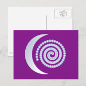 Carte Postale Spirale de lune d'argent sur violet (Devant / Derrière)