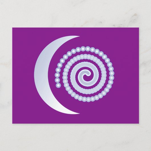 Carte Postale Spirale de lune d'argent sur violet (Devant)