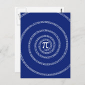 Carte Postale Spirale pour Pi sur Décor bleu marine (Devant / Derrière)