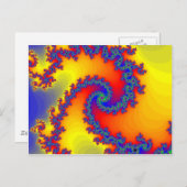 Carte Postale Spirales Fractales Colorées : (Devant / Derrière)