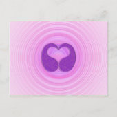 Carte Postale Spirales roses Cœur violet devant dos blanc (Devant)