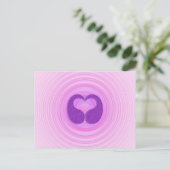 Carte Postale Spirales roses Cœur violet devant dos blanc (Debout devant)