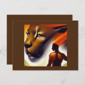 Carte Postale Spirit Animal Cougar 2 (Devant / Derrière)