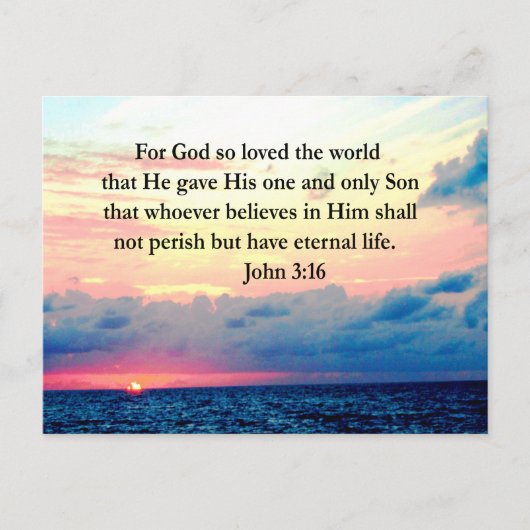 CARTE POSTALE SPIRITUAL JOHN 3:16 PHOTO (Devant)