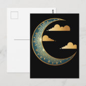 Carte Postale Spiritualité indienne Lune Croissant sacré (Devant / Derrière)