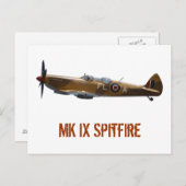 Carte postale Spitfire (Devant / Derrière)
