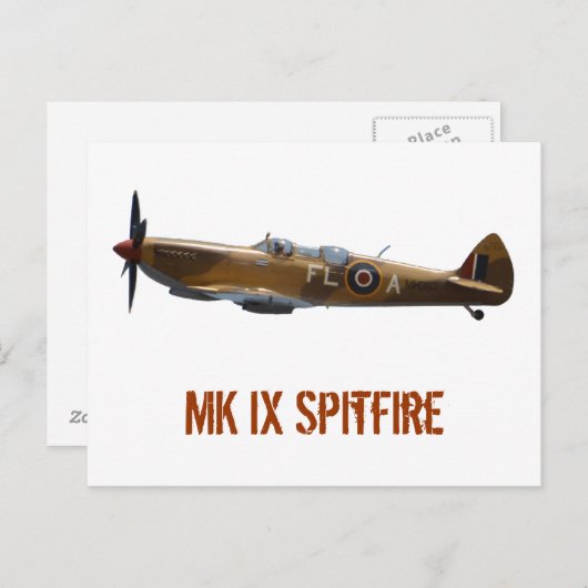 Carte postale Spitfire (Devant / Derrière)