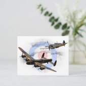 Carte Postale Spitfire et Lancaster (Debout devant)