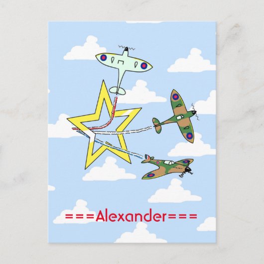 Carte postale Spitfire Star Blue Sky (Devant)