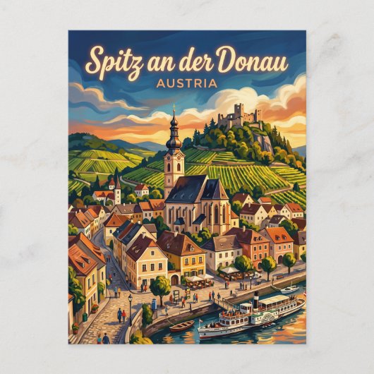 Carte Postale Spitz an der Donau Autriche (Devant)