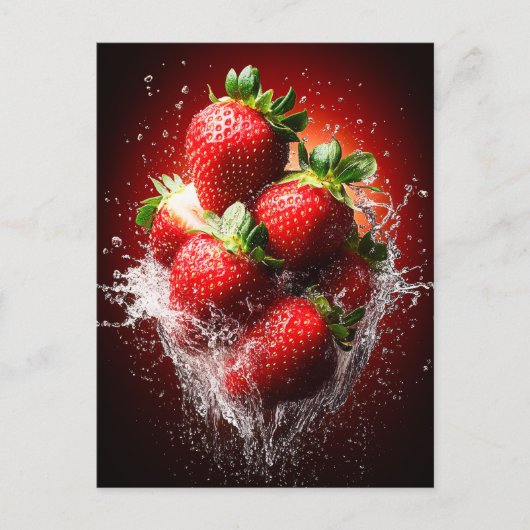 Carte Postale Splash fraise (Devant)