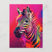 Carte postale Splashy Rainbow Zebra (Devant)