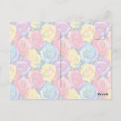 Carte Postale Splashy watercolor roses pattern (Dos)