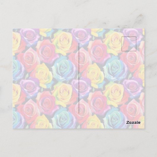 Carte Postale Splashy watercolor roses pattern (Dos)