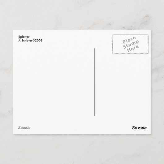 Carte Postale Splatter (Dos)
