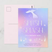 Carte Postale Splish Splash Anniversaire Sirène Étincelante Fant (Devant / Derrière)