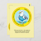 Carte Postale Splish Splash fun Seagull été Hawaii salut (Devant / Derrière)
