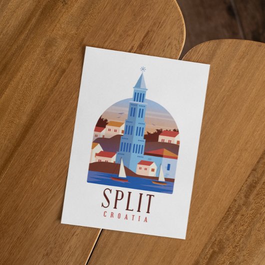 Carte Postale Split Croatie Dalmatie Vintage