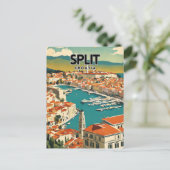 Carte Postale Split Croatie Nostalgale Retro Travel (Debout devant)