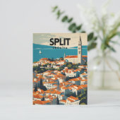 Carte Postale Split Croatie Nostalgique Voyage Art (Debout devant)
