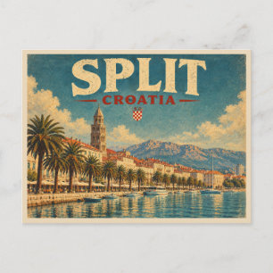 Carte Postale Split Croatie Voyage Rétro