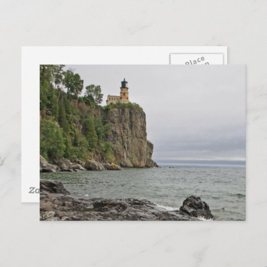 Carte Postale Split Rock Light House et Patinée Branch (Devant / Derrière)