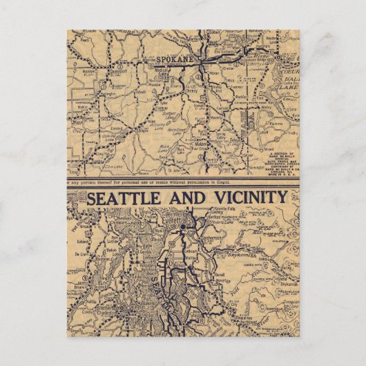 Carte Postale Spokane, Seattle (Devant)