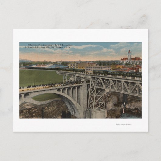 Carte Postale Spokane, WA - achèvement ferroviaire Pacifique des (Devant)