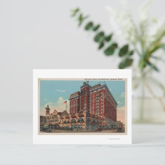 Carte Postale Spokane, WA - Vue de l'hôtel Davenport #1 (Debout devant)