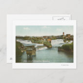 Carte Postale Spokane, WA - Vue de Middle Falls & River (Devant / Derrière)