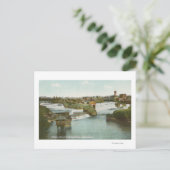 Carte Postale Spokane, WA - Vue de Middle Falls & River (Debout devant)